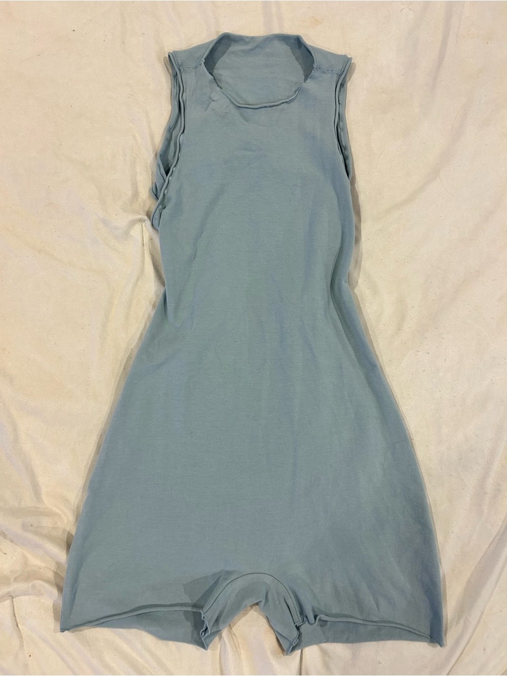 SKIMS Light Blue Raw Edge Romper